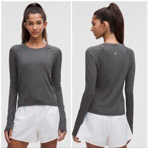 Lululemon Swiftly Tech Long-Sleeve Shirt 2.0 Waist Length Textured Knit Graphite